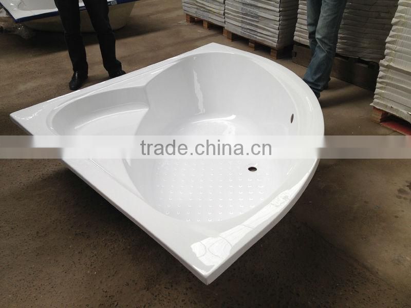 High quality corner bathtub with seat,fiberglass bathtub with skirt/apron