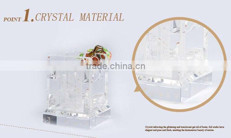 RORO Good Fortune litchi enamel pewter crystal pen holder