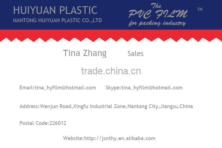 2016 Transparent PVC Plastic Film Roll For Packaging Usage