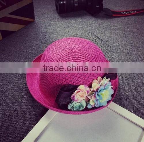 factory wholesale handmade high quality beach sun hat original selling flower latest 2016 straw hat wholesale