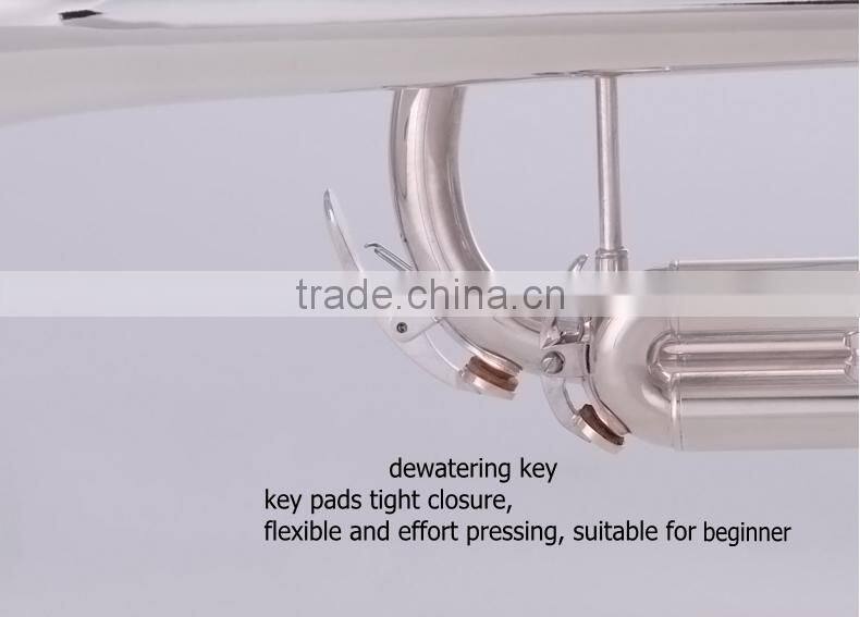 silver plated trumpet cheap price brass body material