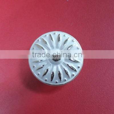 Round Flower Design Zinc Alloy furniture Knobs and Ivory White Cabinet and drawer Knob