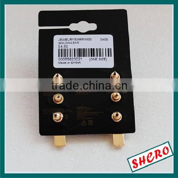 Gold Logo Black Plastic Earring Packaging Cards Earring Display Cards