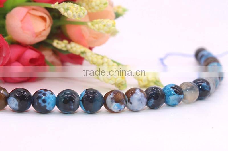 Wholesale gemsotne strands size 6 8 10 12mm mixed blue natural blue agate slabs
