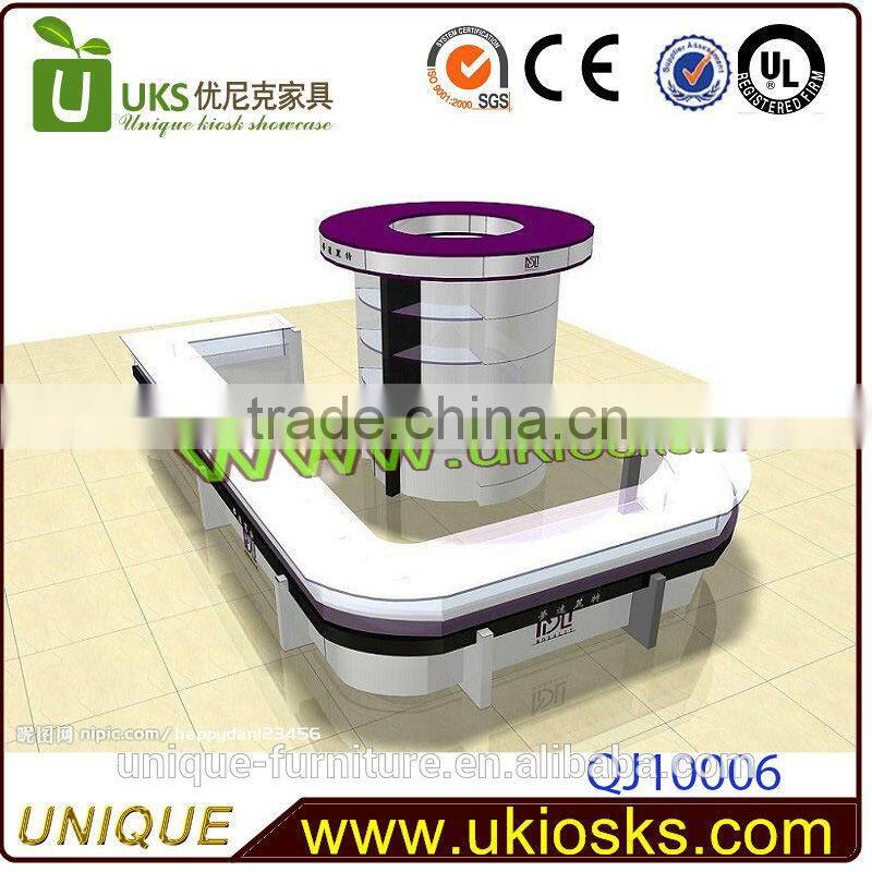 Luxury baking paint jewelry kiosk, jewelery shop design, mall jewelry kiosk design for sale