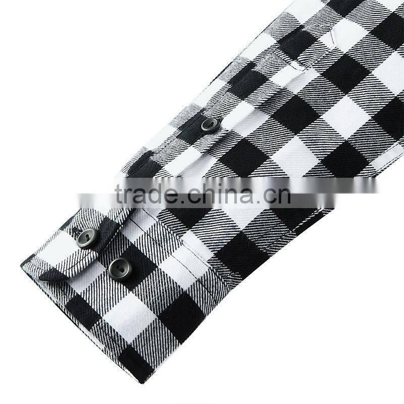Mens Plaid Shirt Long Sleeve Shirt Heavy Cotton Flannel Shirt