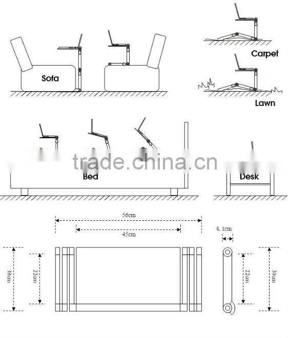 Adjustable Angle and Height Convenient Laptop Table Notebook Stand