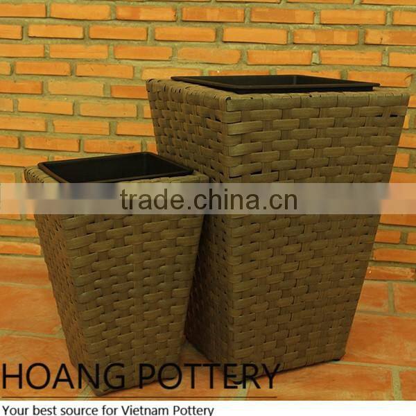 Quality Round Rattan Wicker Flower Planter