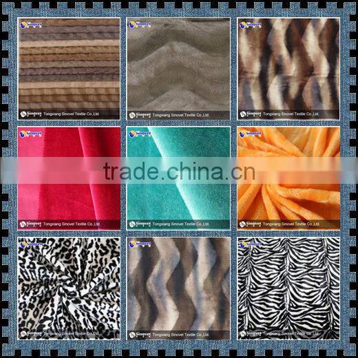 100% Polyester screen Printing Velboa Fabric for Sofa