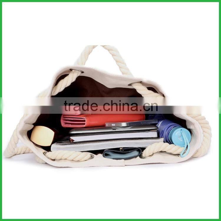 2016 high quality Fashion blue Cotton Canvas Tote Bag With cheap price