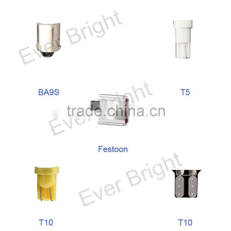 T10 Ba9s Festoon with 3 Adapters 9SMD 5050 9 smd led 3 Chips Car panel roof reading light Bulb Lamps lights white