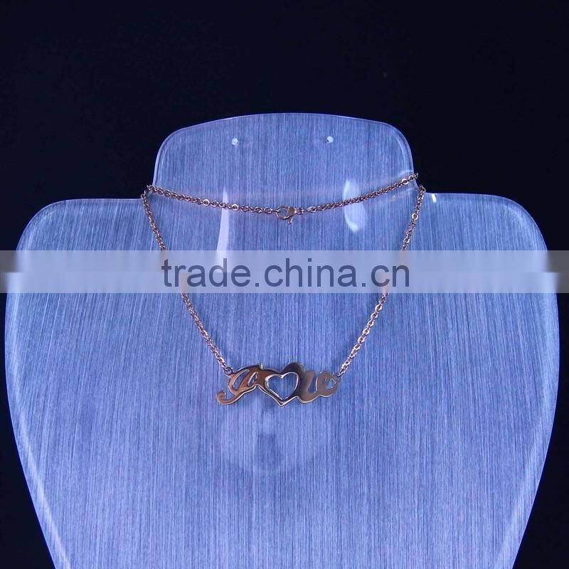 stainless steel love necklace with love letter