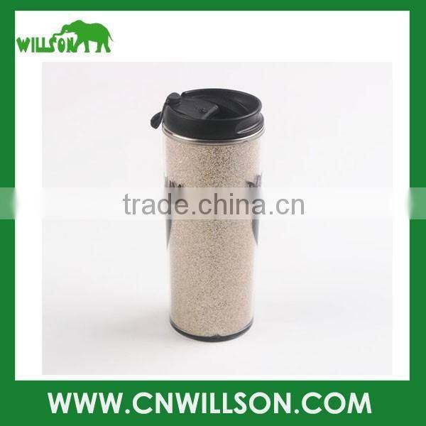 Hot Sales 350ml double wall stainless steel promotional thermal travel coffee mug with insert paper
