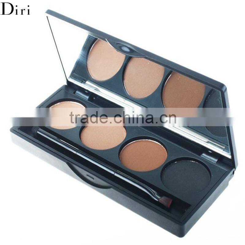 Three color sable hair single eyebrow brush with palette