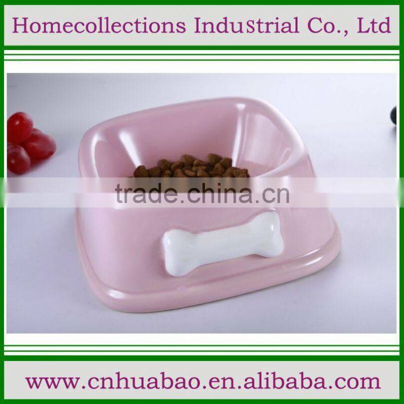 Pet bowl ceramic cat shape , cute cat feeder for kitty, novelty bowls