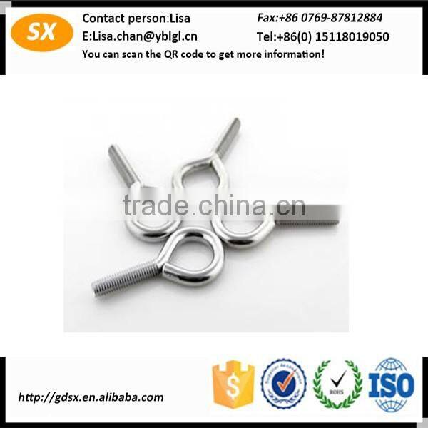 Dongguan fastener manufacturer decorative metal hooks/various screw hook/SS304 metal loop hook