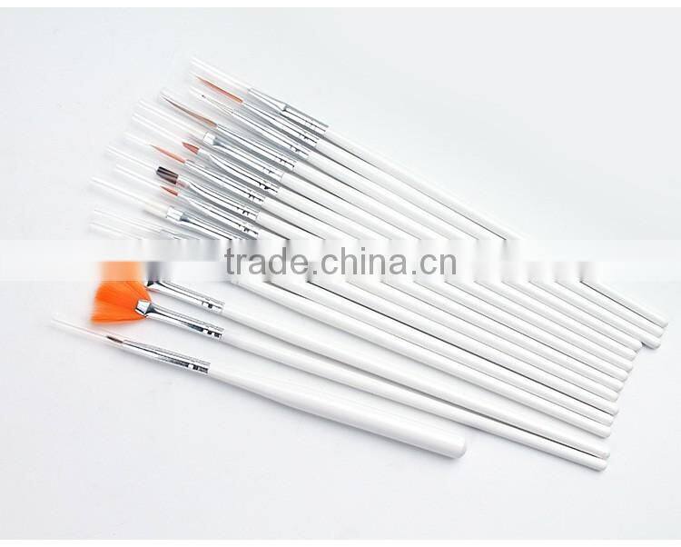 Wholesale 15pcs per set wood handle nail round oil artist paint brush pen set for art painting