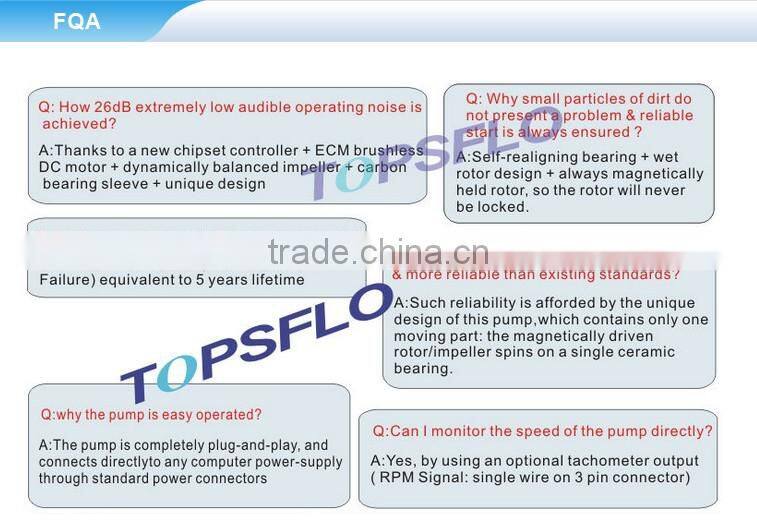 12V Brushless DC Low noise / high performance built-in water pump