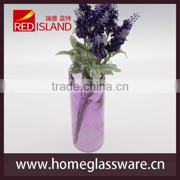 tumbler round colored cross pattern flower vase