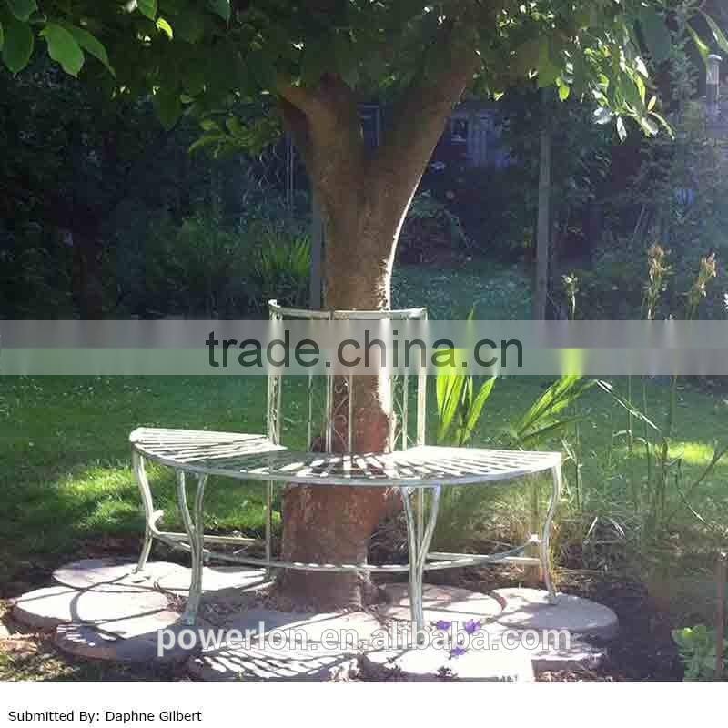 Powerlon fabulous wrought iron half round tree bench