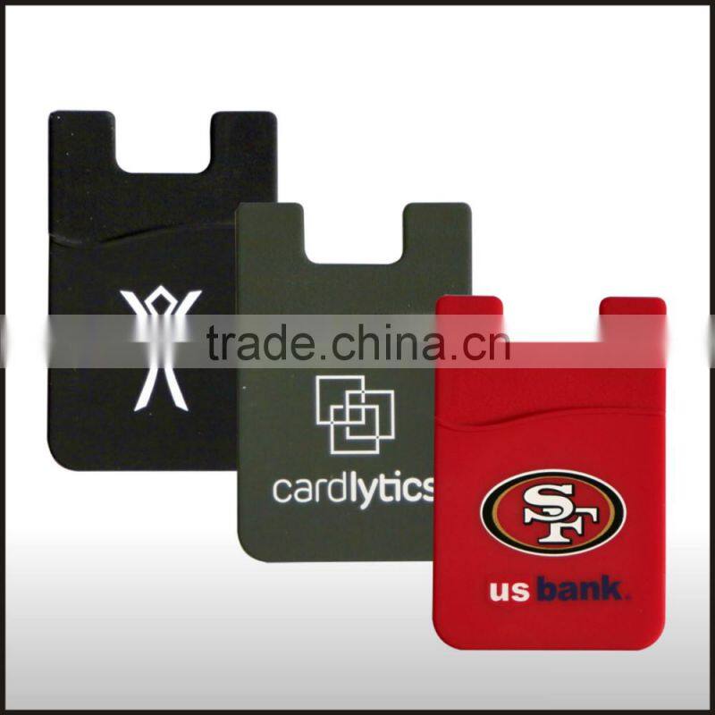 Customized Silicone Smart Card Holder/3m Sticky Phone Case Card Wallet