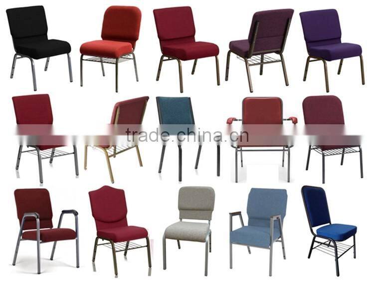 Hot sell item Stacking Metal Used Church Chair wite armrest