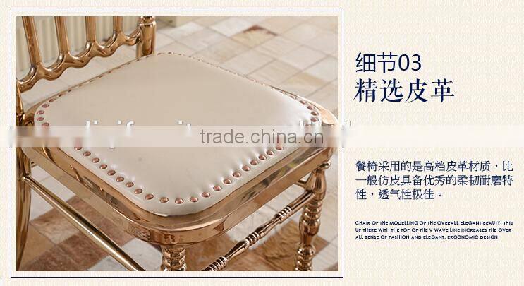 quality polished rose golden stainless steel luxury modern chiavari tiffany chair LQ-SSC001R