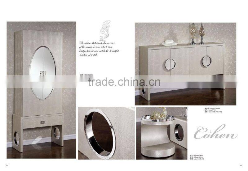 Dining room furniture modern wooden with metal kitchen cabinet F121