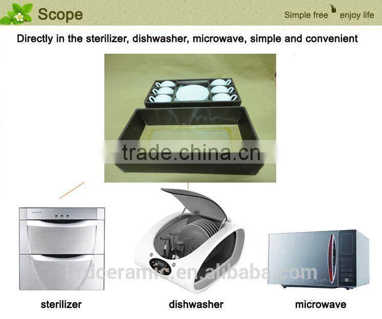 6 pcs Customized Logo Snack Plate Porcelain