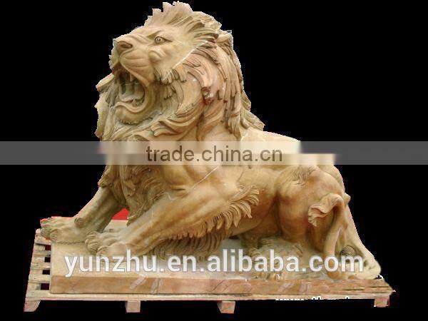 Western style marble stone lions statue