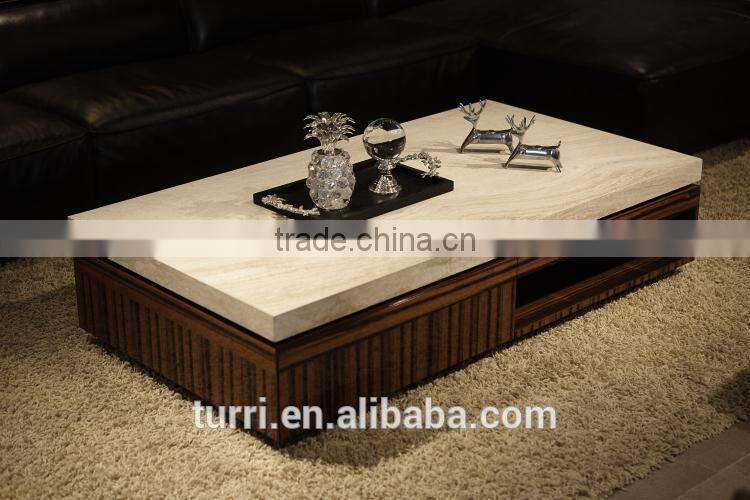 2016 new antique coffee table with marble top for living room furniture
