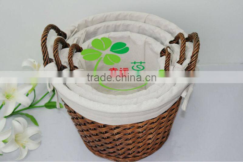 3 set factory supply wicker small laundry basket