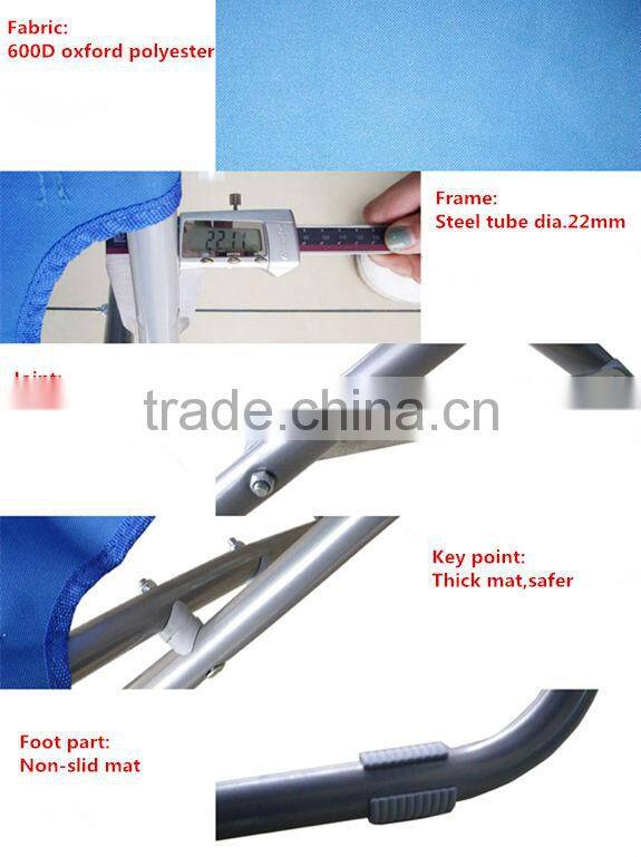 Flower pattern reclining Beach Chair With Pillow