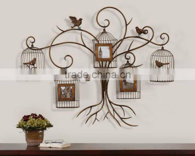 metal tree leaf photo frame for decoration