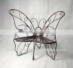 white metal butterfly bench for garden