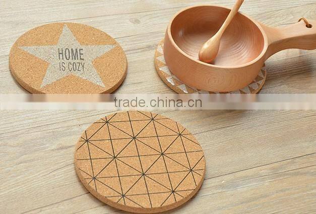 set of 4 Personalized printing Fletcher Style Thick Cork Coasters