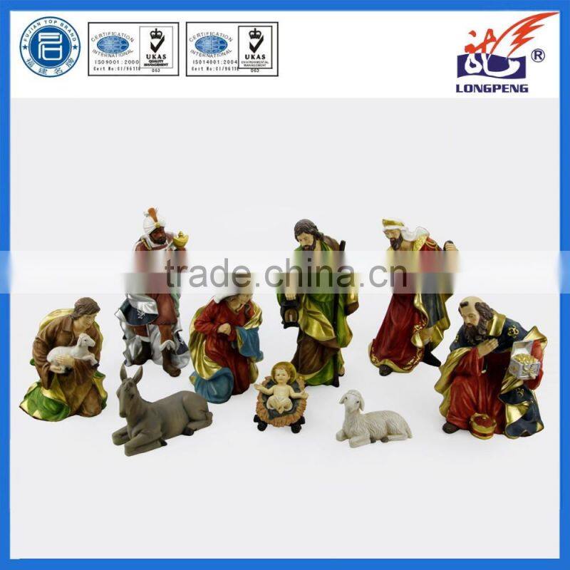Traditional Christmas Nativity Set Figures with Real Frankincense Gold and Myrrh-10 Pieces, Christmas Nativity Animal Figurines
