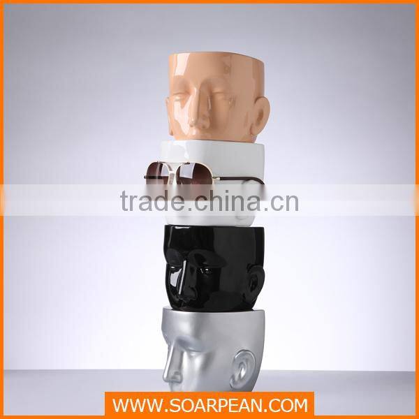 Fiberglass High Glossy Head Mannequin For Glassed Display