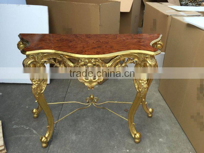 Hot Sales Living Room Furniture Console Table With Solid Wood Framed Mirror With Metal