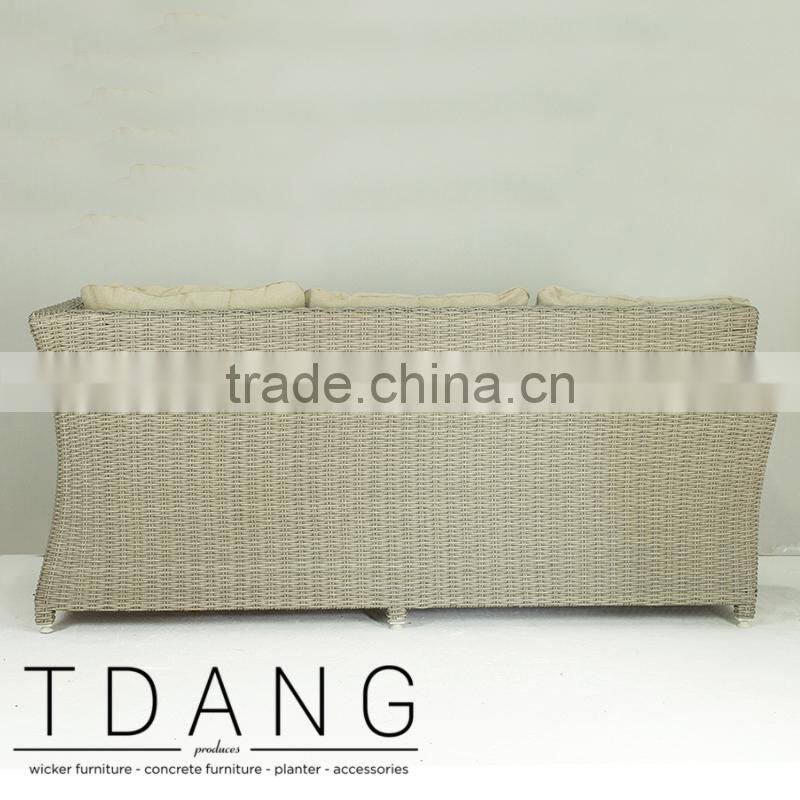 Sonoma Wicker Sofa 3 Seats Right hand - Rattan patio furniture garden bench.