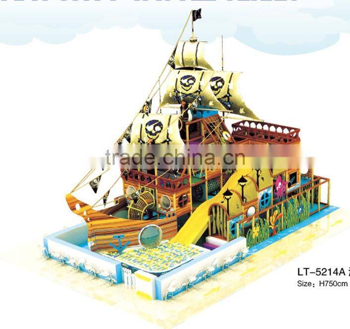 2014 New Arrival Pirate Ship Theme Kids Indoor Playground Equipment For Sale