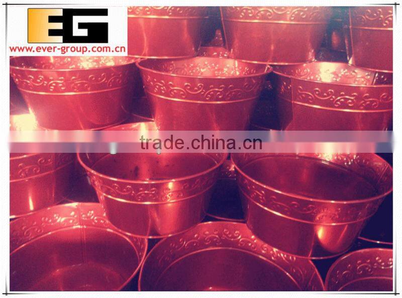 Zinc Christmas red powder coated Flower pot