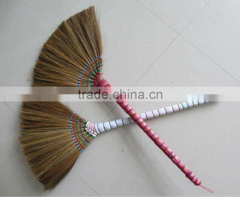 Korea new design natural silvergrass wooden handle broom