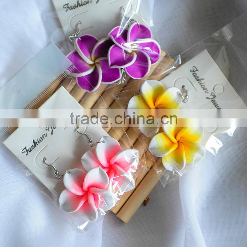 Hot sell Hawaiian plumeria Flower earring Designs for Women