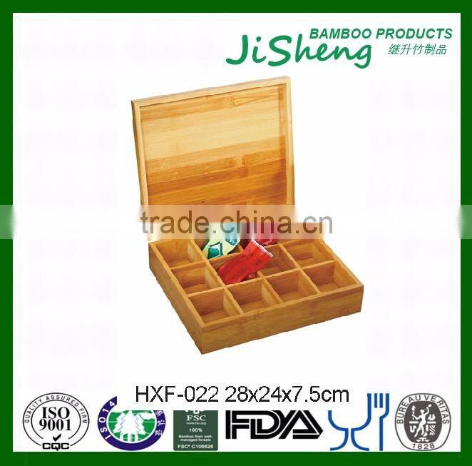FDA Certificate Natural Bamboo Storage Tea Box