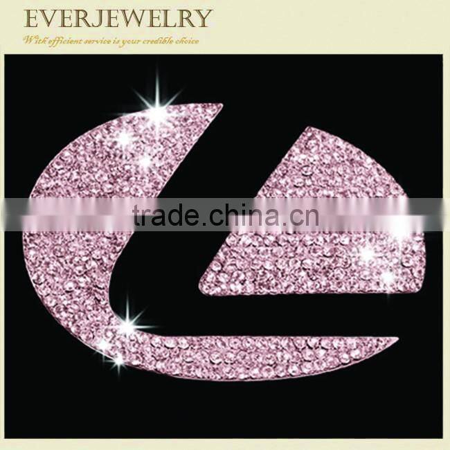 Hot sales and high grade rhinestone bling crystal car logo sticker decal design/AAA crystal car steering circle