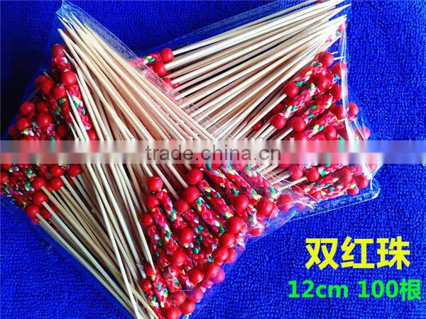 ZHUPING wooden ball beaded bamboo toothpicks fruit pick
