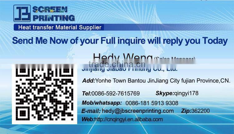 Jiabao wholesale 8 colors glitter heat transfer film for t-shirt