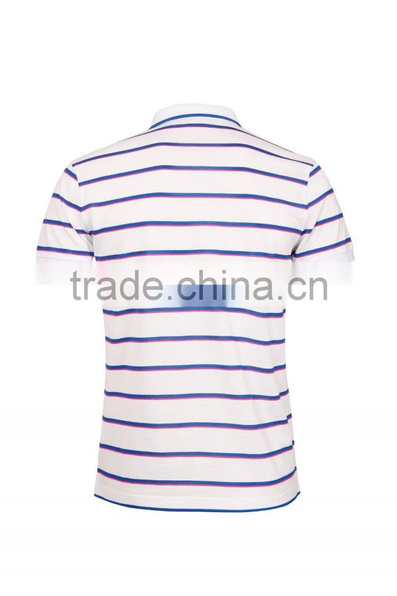 Men 100%cotton vertical striped men's polo shirt