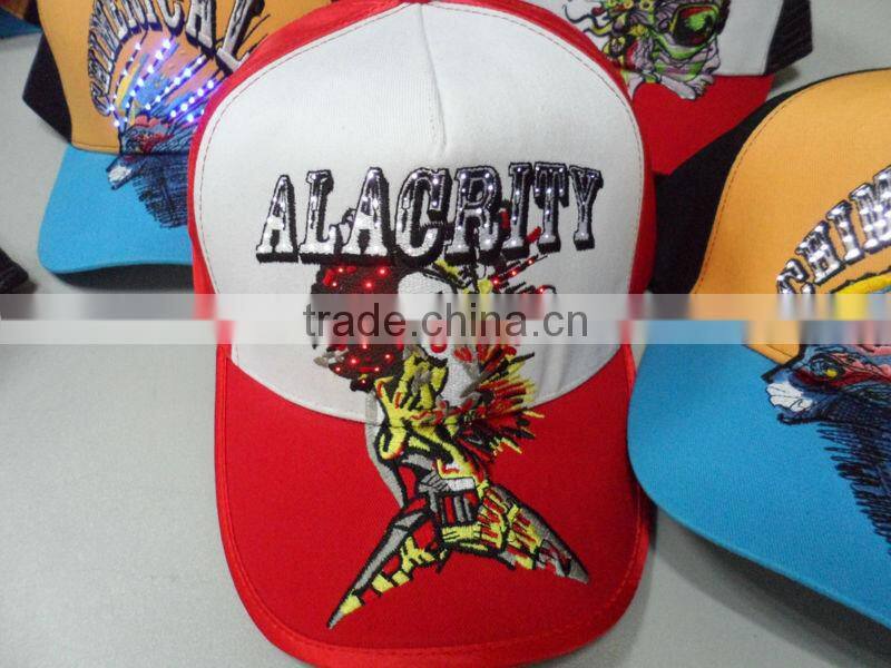 2015 fashion custom design baseball cap/ led cap